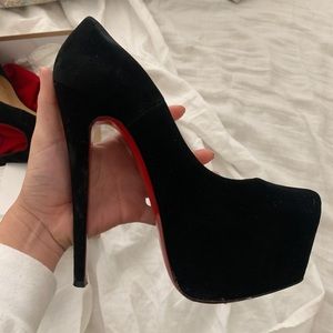 Christian Louboutin 160 suede black red bottoms